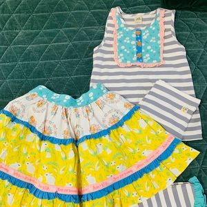 WildFlower 3 piece tank leggings bunny skirt